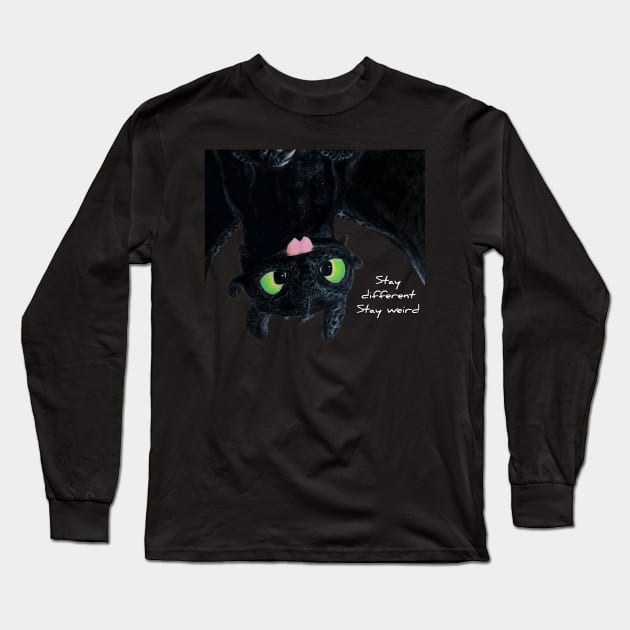 Toothless Upside Down Sticker Long Sleeve T-Shirt by Lycoris ArtSpark